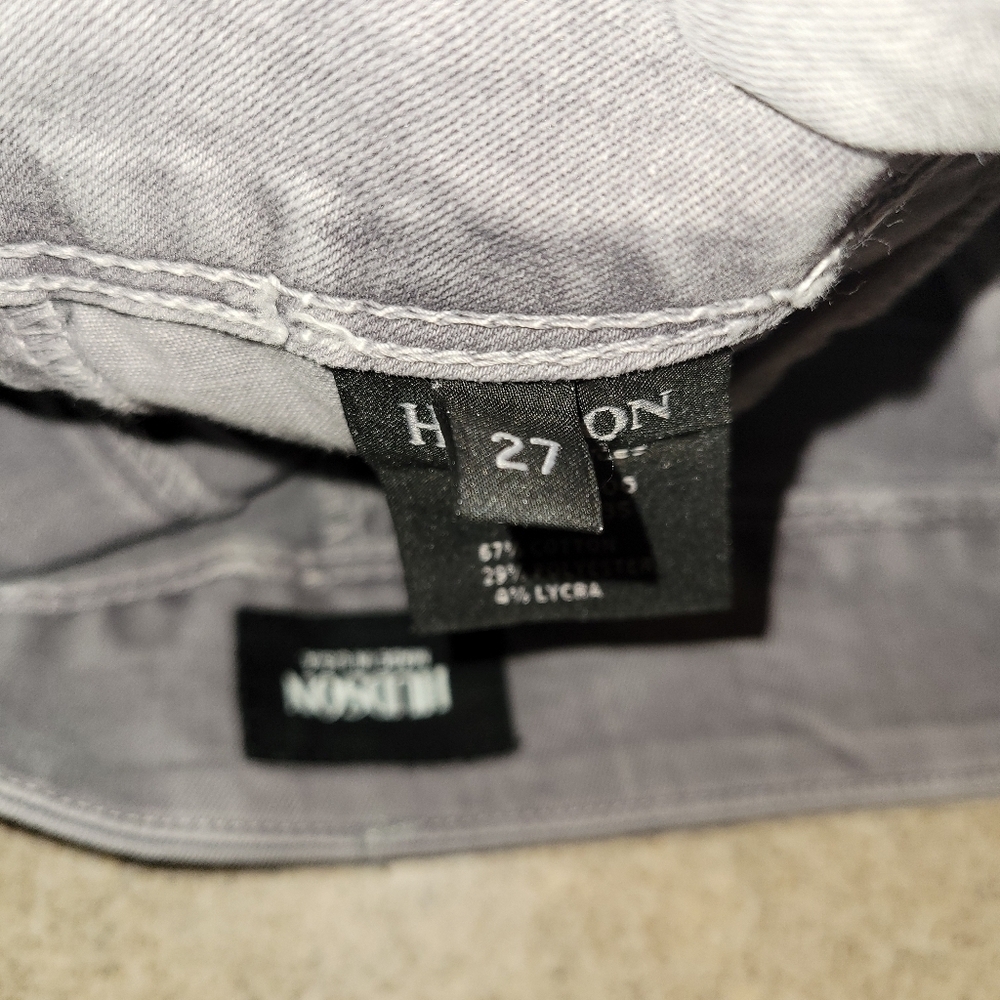 Hudson Crop Collin Light Gray Skinny Jeans Size 27 - Picture 3 of 16